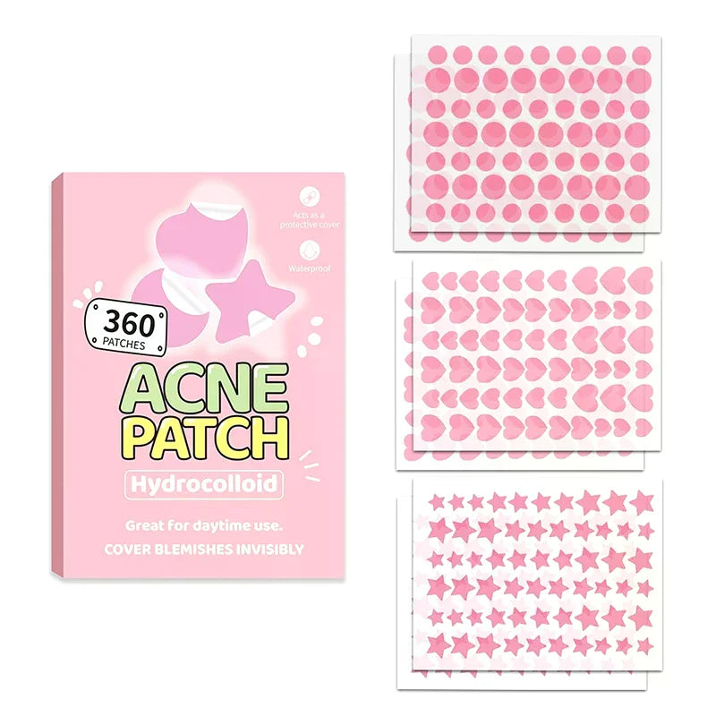 360pcs Invisible Heart Star Face Skin Care Acne Pimple Patch Professional Healing